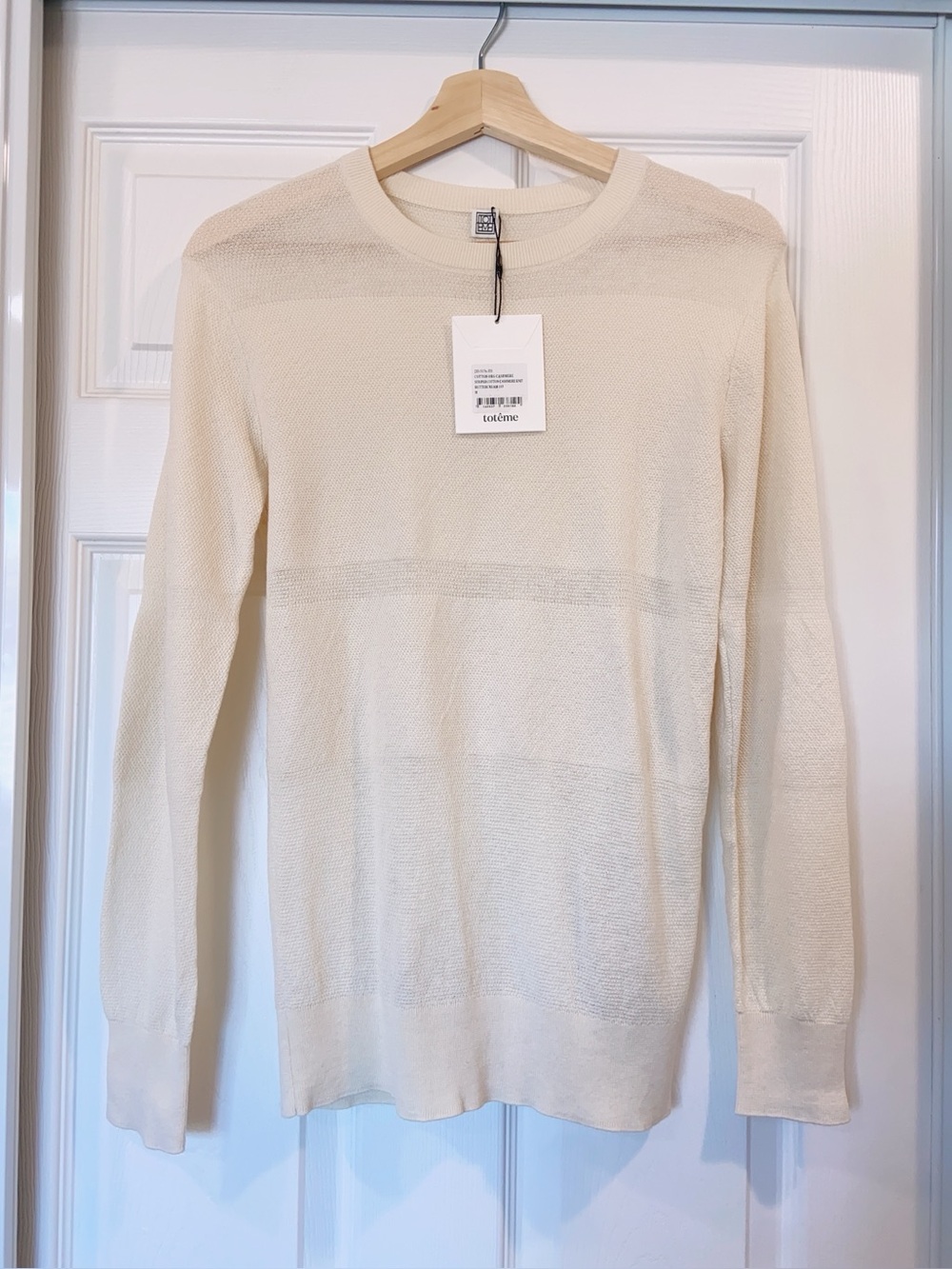 NWT $590 Toteme Paneled Cotton and Cashmere-Blend Sweater - Picture 5 of 9